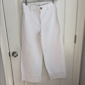 H& M White ankle Wide-Leg jeans